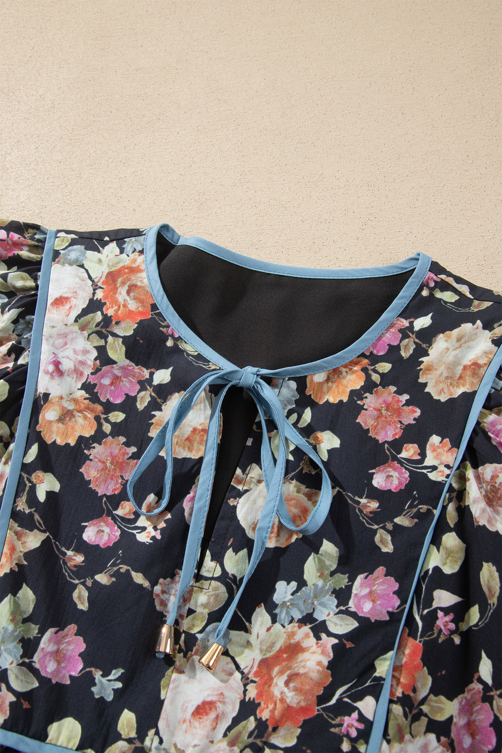 Floral Print Bracelet Sleeve Blouse