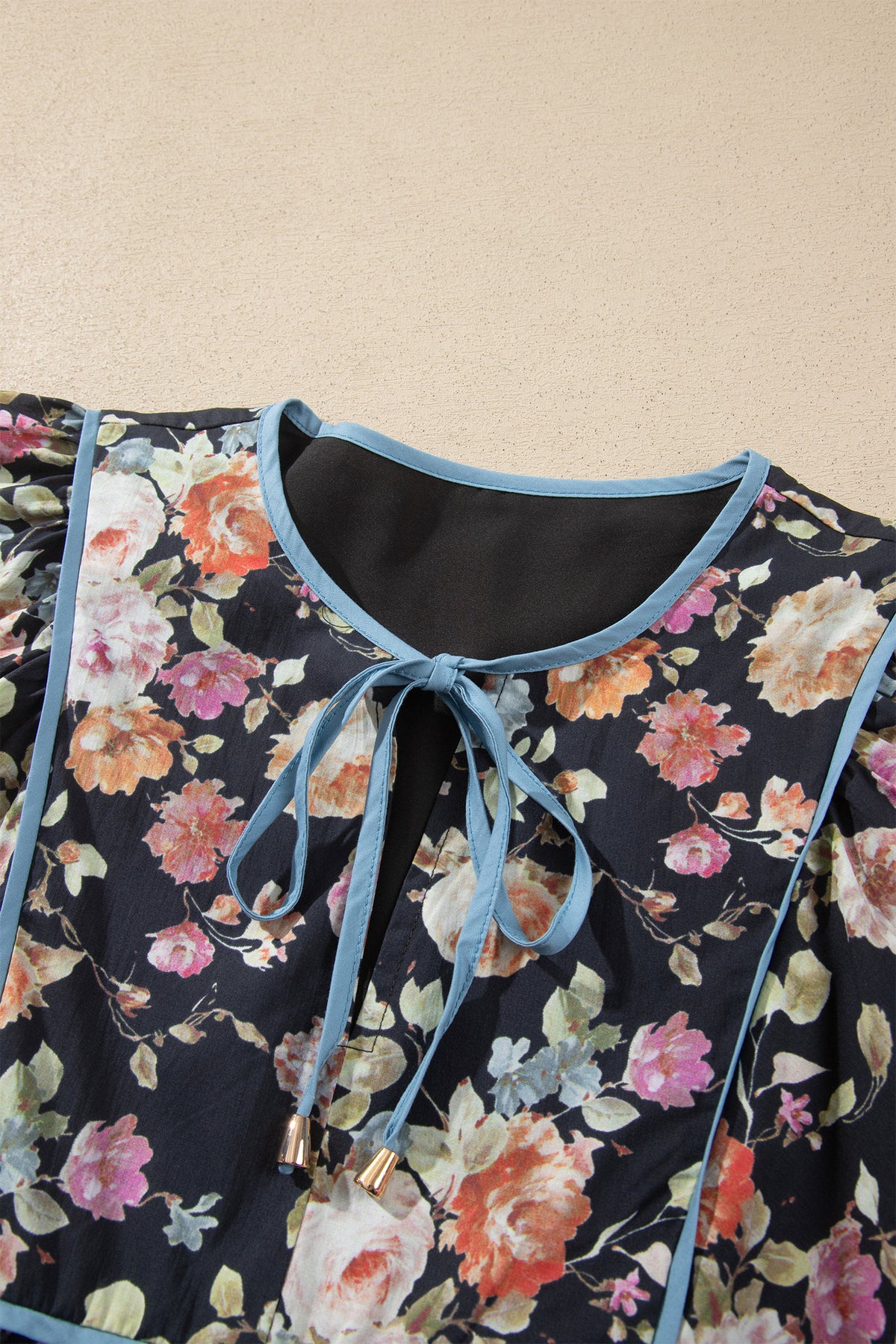 Floral Print Bracelet Sleeve Blouse