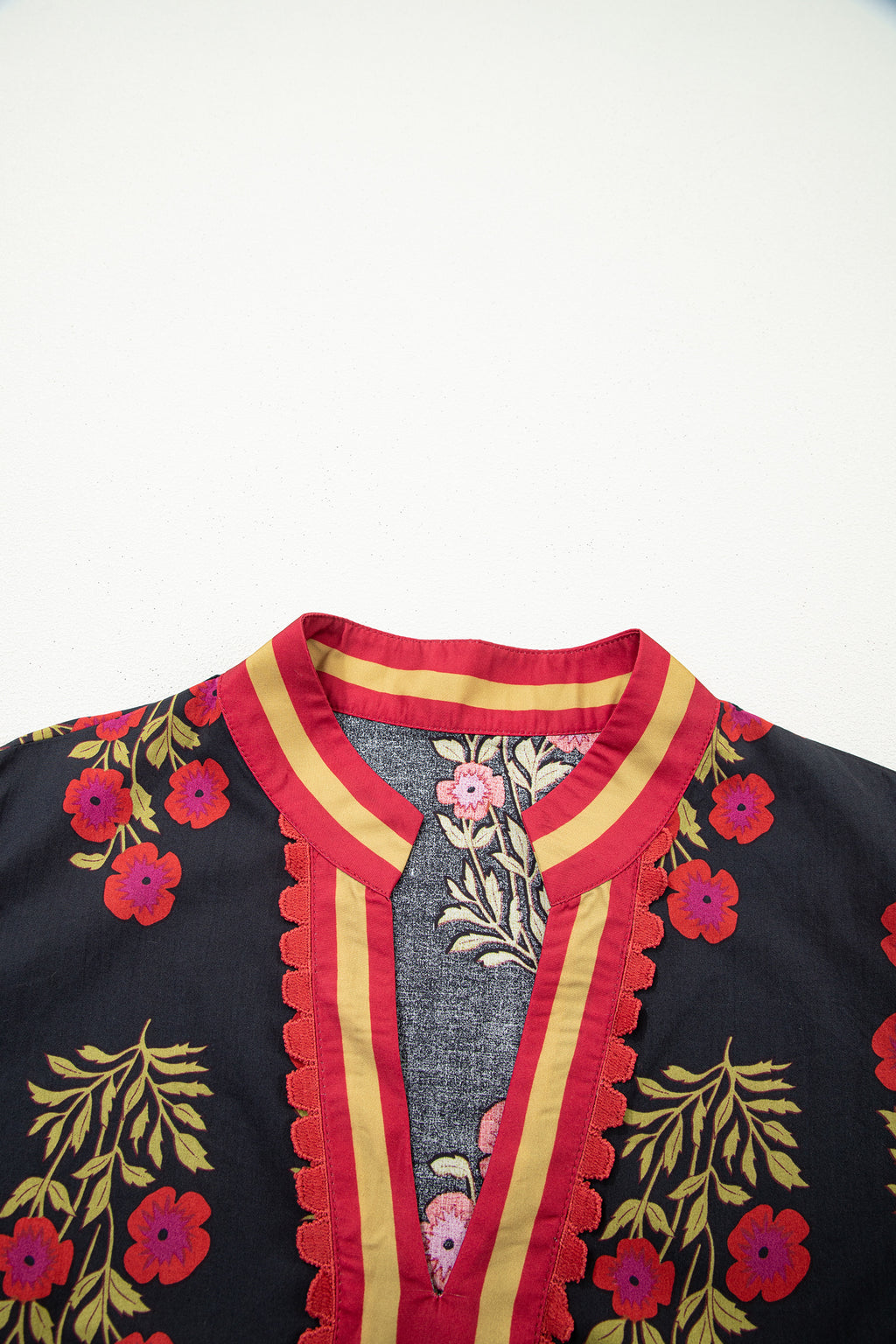 White Plus Size Floral Print Blouse