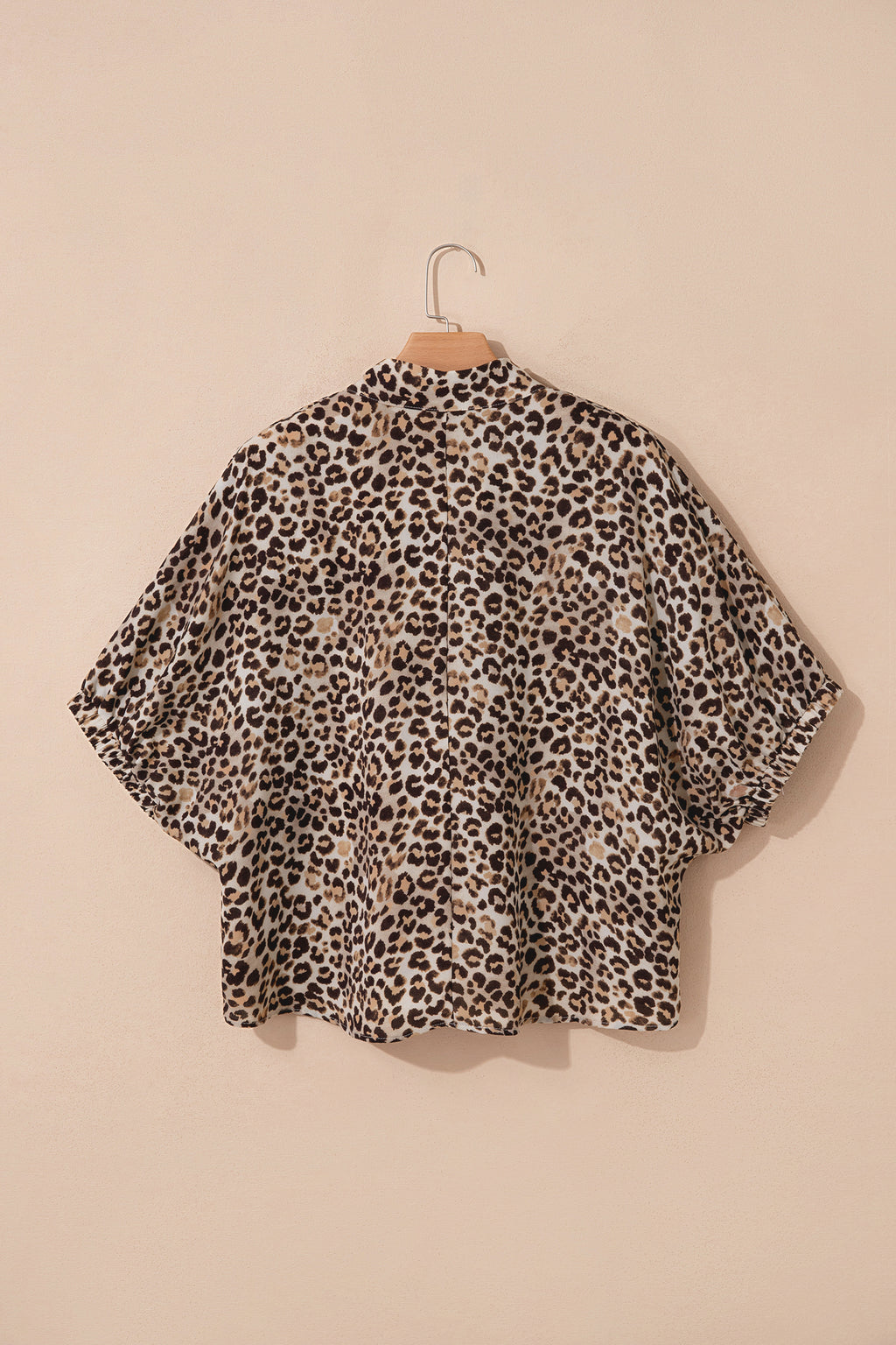 Leopard Half Sleeve Western Dolman Blouse