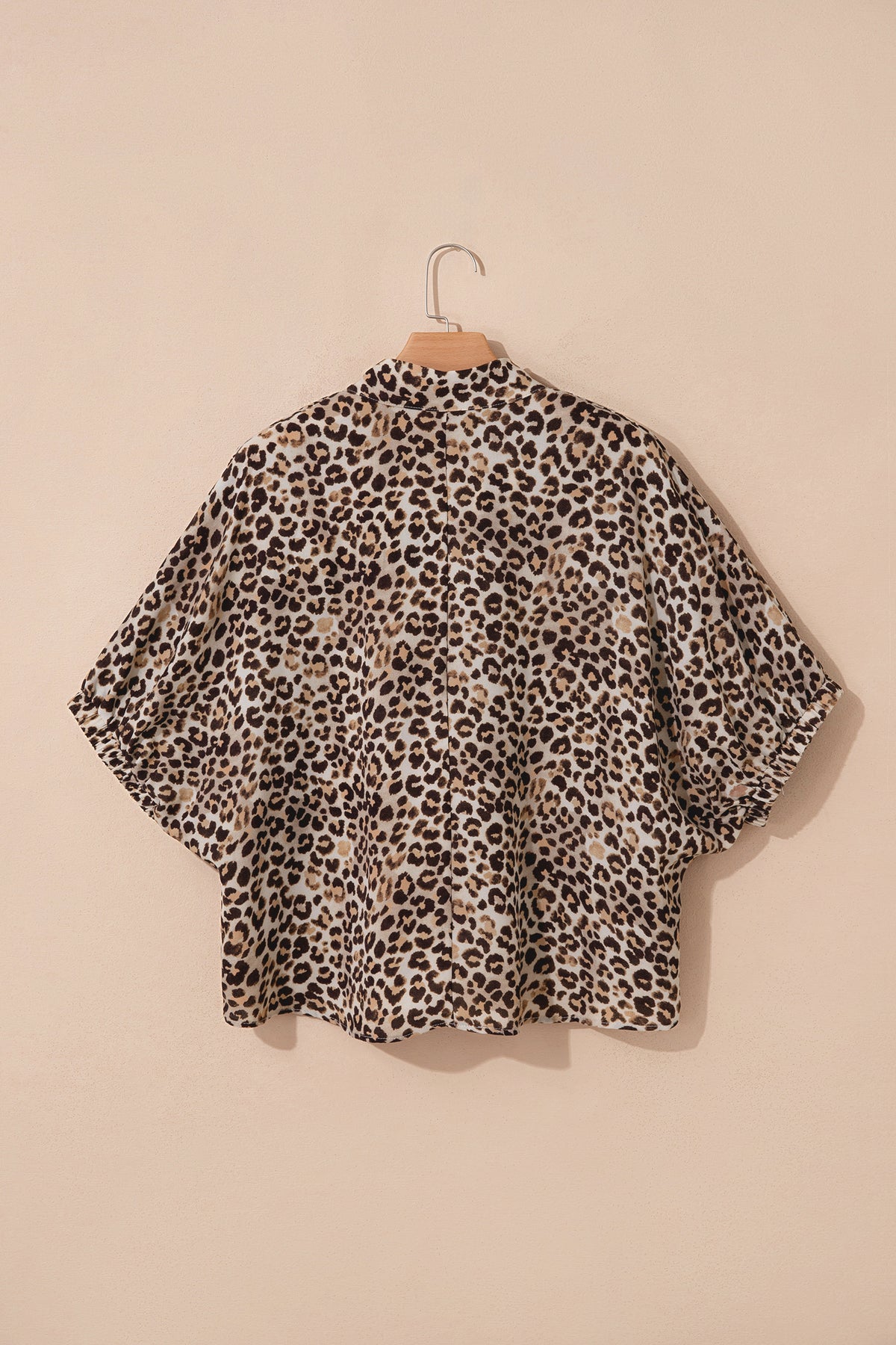Leopard Half Sleeve Western Dolman Blouse