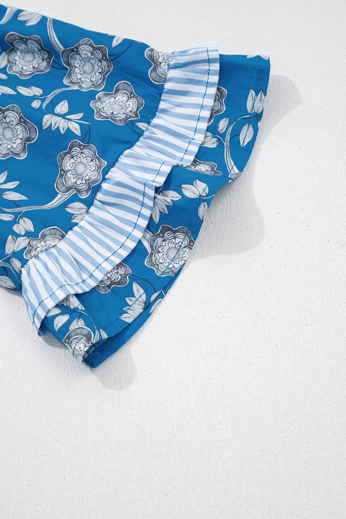 Blue Floral Print Blouse