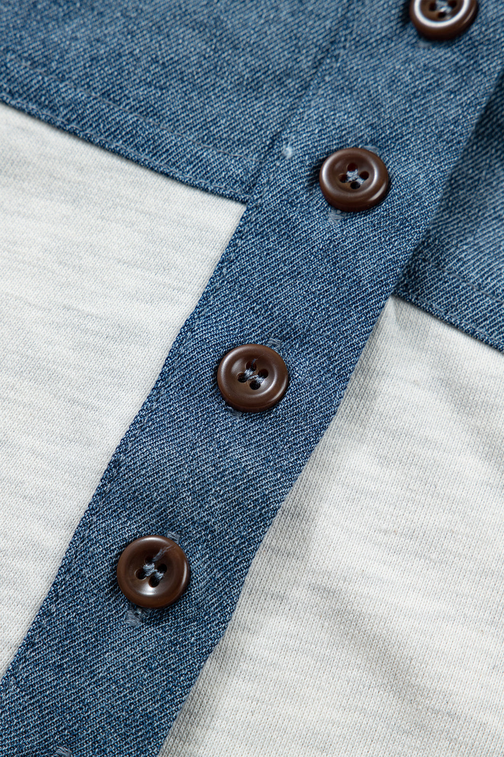Denim Polo Collar Short Sleeve Top